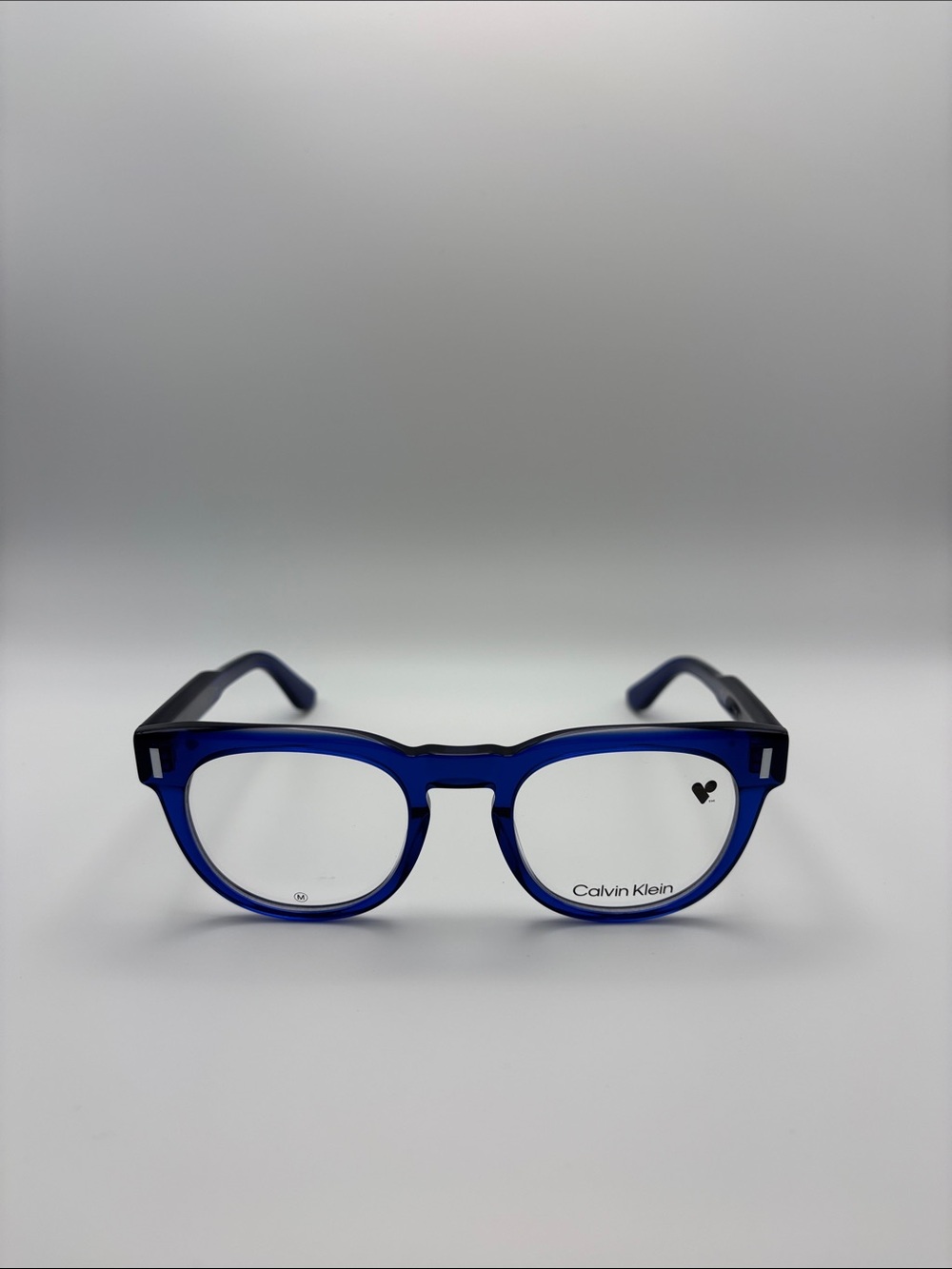 Calvin Klein Men's Bold Blue Round-Acetate Glasses